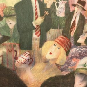Large Flea Market Scene, Swedish art by Kjell Sundberg, Signed Lithograph Print - Image 9