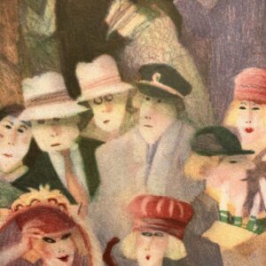 Large Flea Market Scene, Swedish art by Kjell Sundberg, Signed Lithograph Print - Image 10