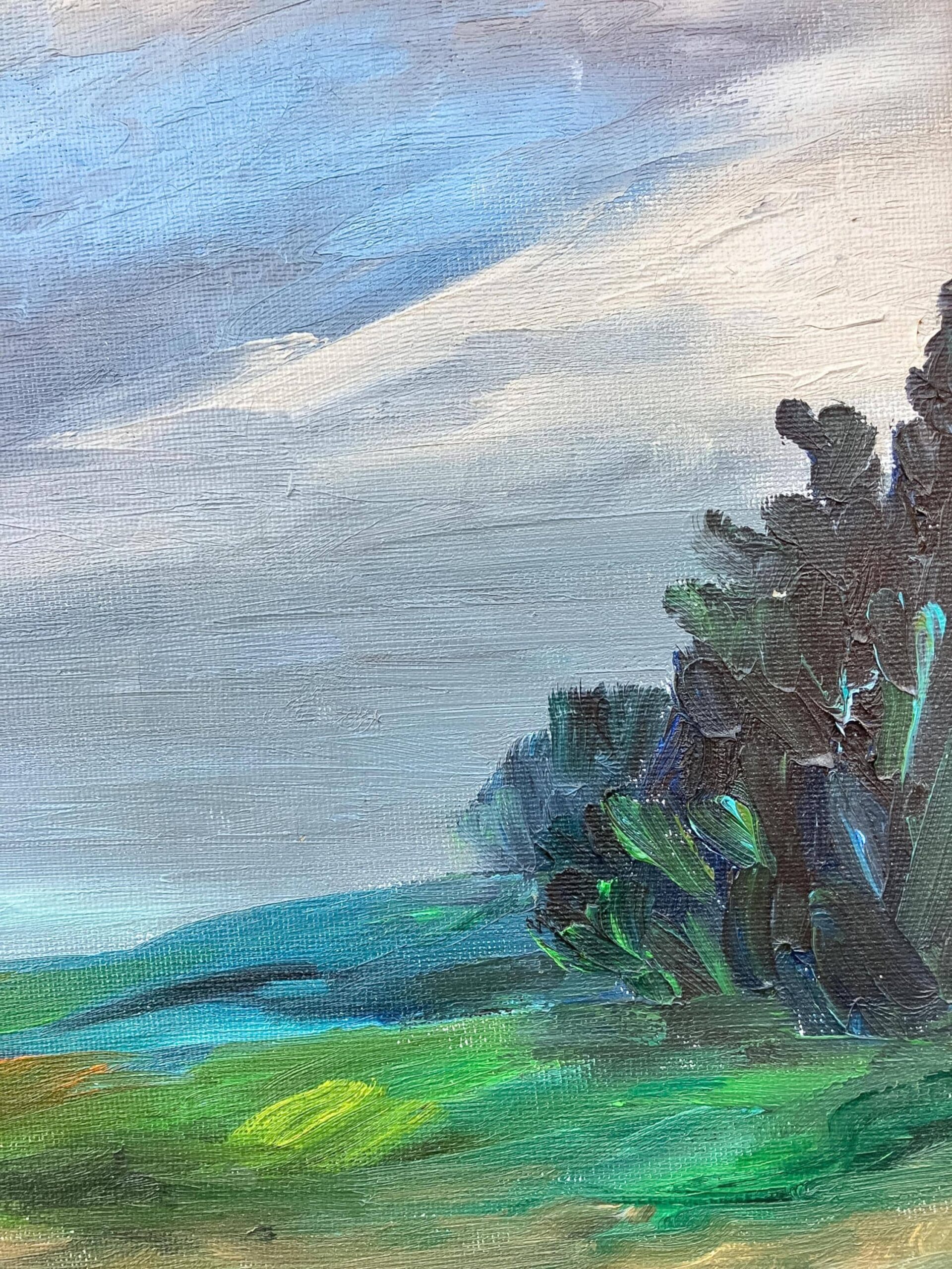 Vintage Danish Landscape Oil Painting, Birds and Dramatic Sky, Signed and dated 1969 - Image 10