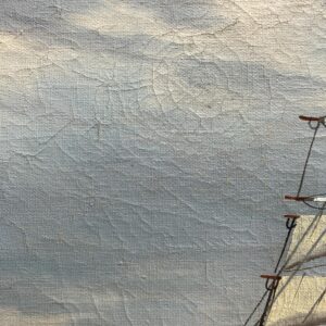 Tall Ship Oil Painting, Kronborg Castle Helsingor Oresund Maritime Scene - Image 7