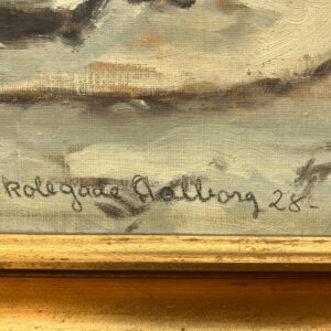 Scandinavian Street Scene Painting – Aalborg 1928 Skolegade – Danish Vintage Oil Painting - Image 6
