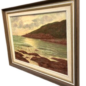 Vintage Scandinavian Seascape Coastal Painting – Sweden Oil Painting - Image 4