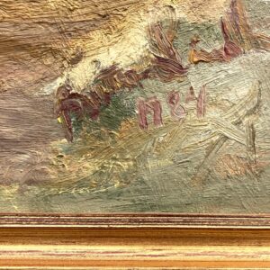 Vintage Scandinavian Woodland Landscape – Nordic Forest Oil Painting - Image 8