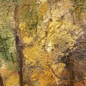 Vintage Scandinavian Woodland Landscape – Nordic Forest Oil Painting - Image 6