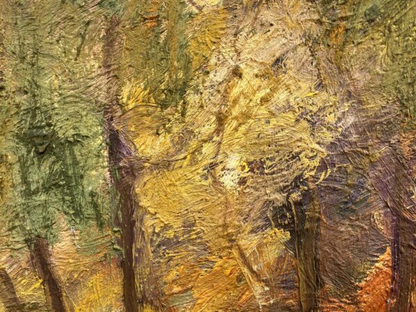 Vintage Scandinavian Woodland Landscape – Nordic Forest Oil Painting