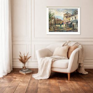 Montmartre Painting, Vintage Oil Painting, European Decor, Danish Artist Ejner Johansen - Image 3