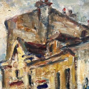 Montmartre Painting, Vintage Oil Painting, European Decor, Danish Artist Ejner Johansen - Image 8