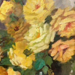 Vintage Danish Floral Oil Painting – Mid Century Scandinavian Still Life Art - Image 6