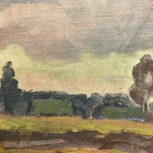 Swedish Landscape Painting, Vintage Oil Art, Scandinavian Farmhouse Decor - Image 9