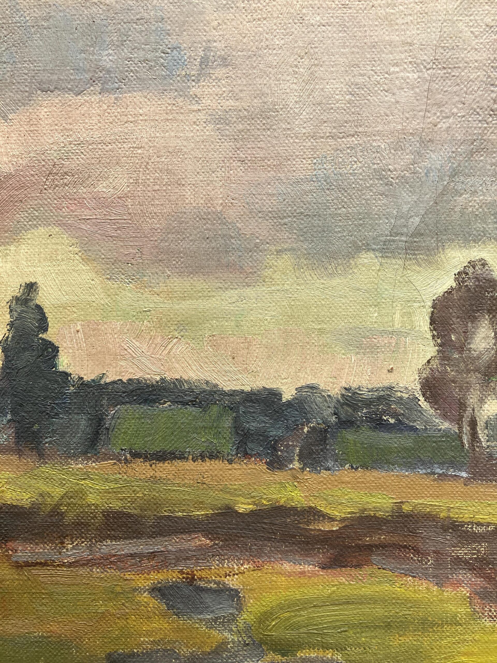 Swedish Landscape Painting, Vintage Oil Art, Scandinavian Farmhouse Decor - Image 9