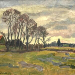 Swedish Landscape Painting, Vintage Oil Art, Scandinavian Farmhouse Decor - Image 7