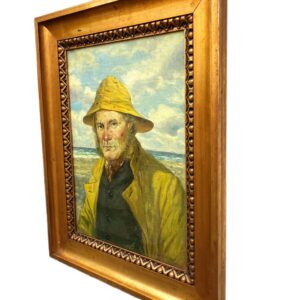 Danish Fisherman Painting, Antique Oil Painting, Coastal Decor - Image 6