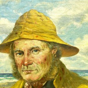 Danish Fisherman Painting, Antique Oil Painting, Coastal Decor - Image 7