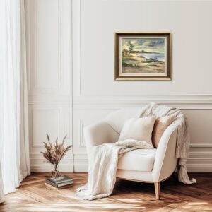 Scandinavian Beach Boats Oil Painting, Vintage Nordic Coastal Wall Art - Image 2
