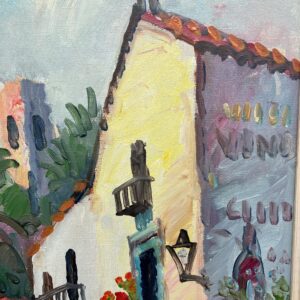 Mediterranean Village Painting, Vintage Oil Painting, European Decor - Image 8