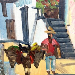 Mediterranean Village Painting, Vintage Oil Painting, European Decor - Image 6