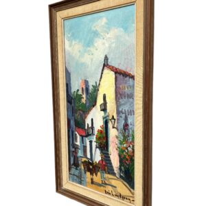Mediterranean Village Painting, Vintage Oil Painting, European Decor - Image 5