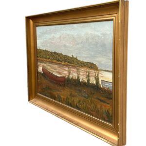 Lake Painting, Vintage Oil Painting, Farmhouse Decor - Image 5