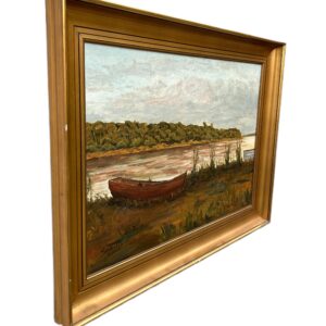 Lake Painting, Vintage Oil Painting, Farmhouse Decor - Image 4