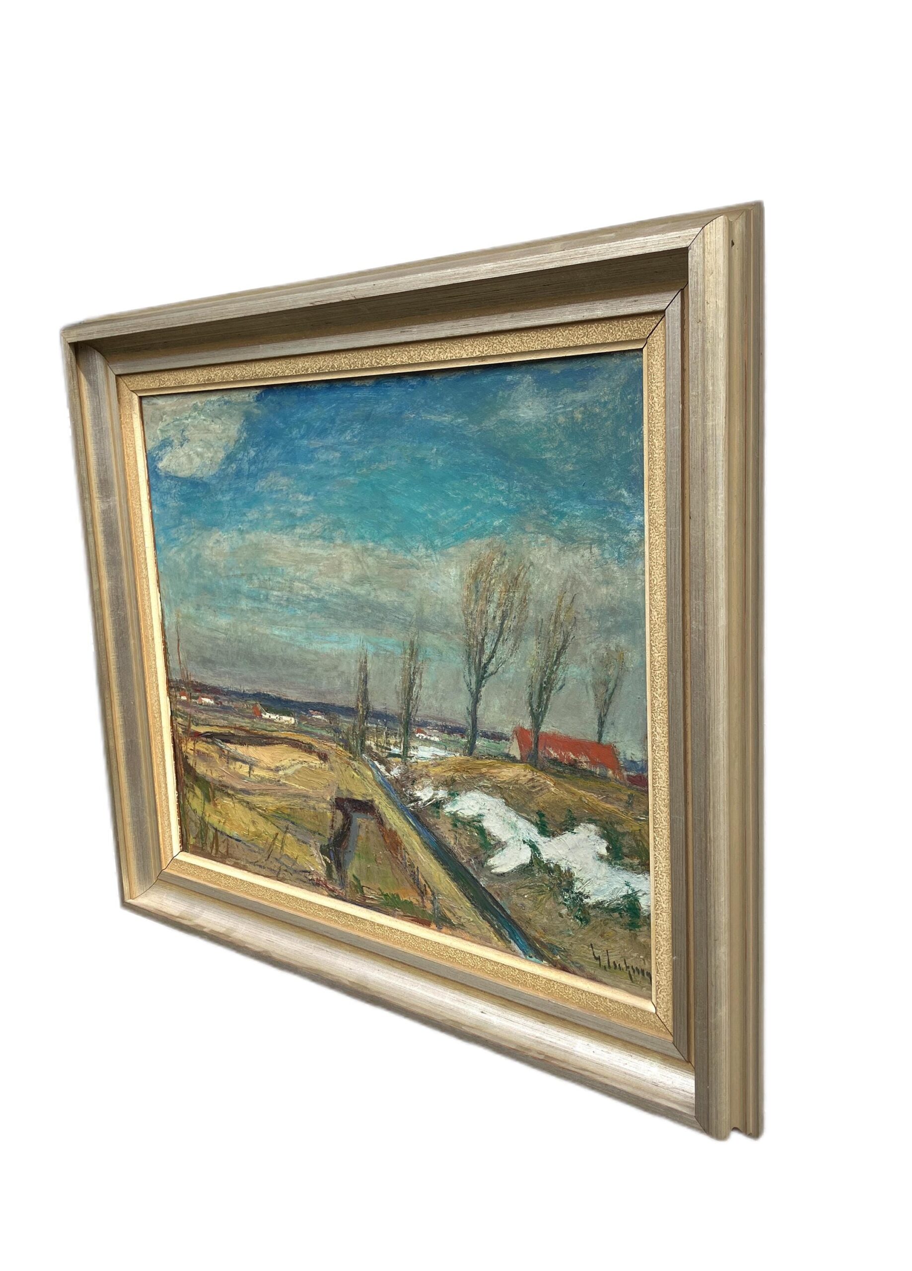 Swedish Spring Landscape Oil Painting, Original Vintage Scandinavian Wall Art, Sven Gideon Isaksson - Image 10