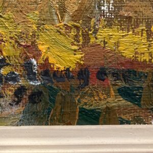Mediterranean Village Oil Painting, Large Vintage Scandinavian Wall Art - Image 10