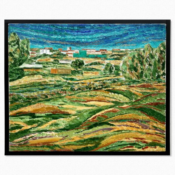 Vintage Swedish Landscape Oil Painting: Expressionist Art, Alvar Andersson, 1979