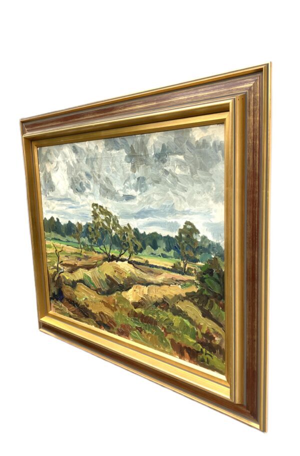 Swedish Landscape Painting, Vintage Oil Painting, Farmhouse Decor