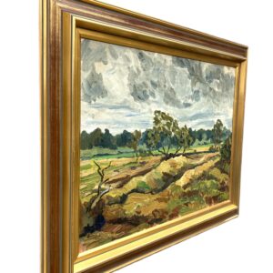 Swedish Landscape Painting, Vintage Oil Painting, Farmhouse Decor - Image 3