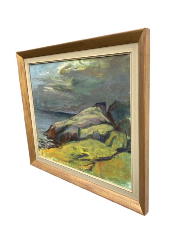Swedish Landscape Painting, Vintage Oil Painting, Farmhouse Decor