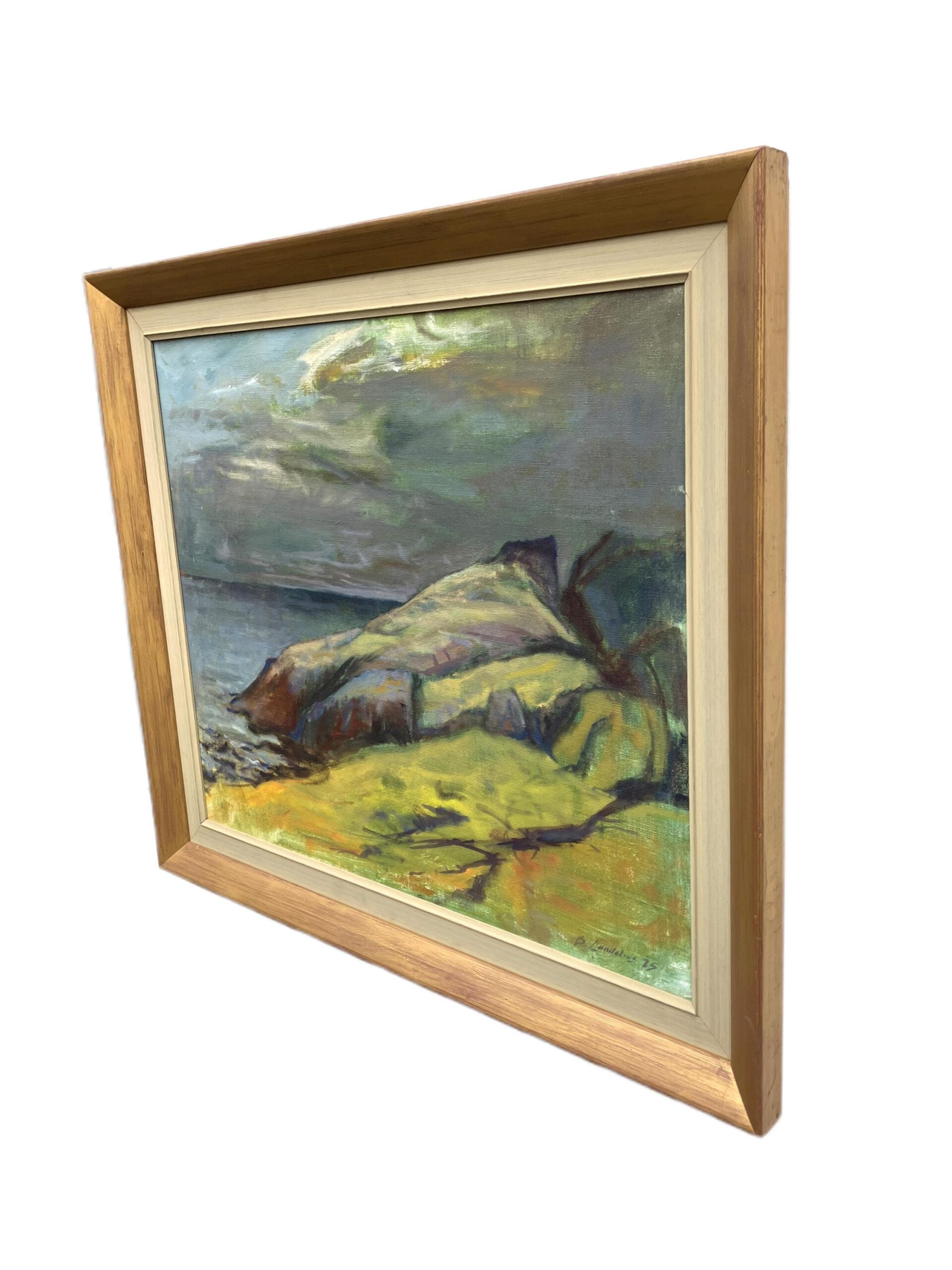 Swedish Landscape Painting, Vintage Oil Painting, Farmhouse Decor - Image 5