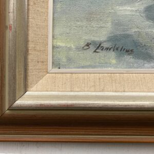 Scandinavian Winter Landscape, Vintage Oil Painting, Farmhouse Decor - Image 9