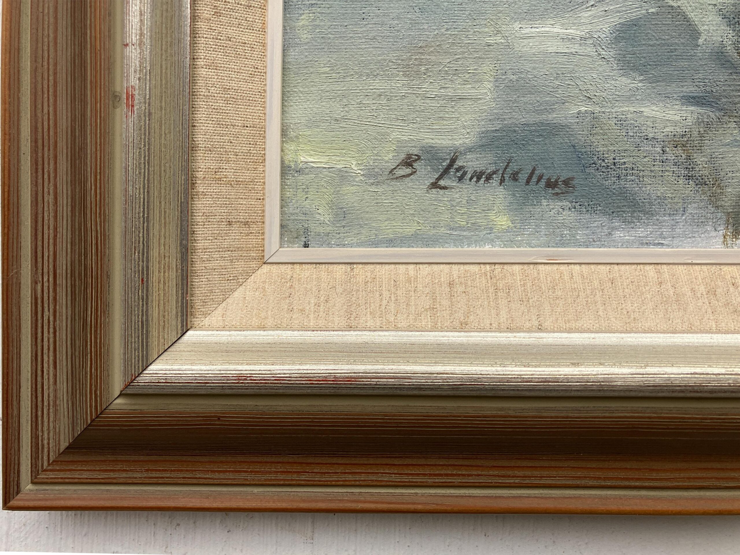 Scandinavian Winter Landscape, Vintage Oil Painting, Farmhouse Decor - Image 9