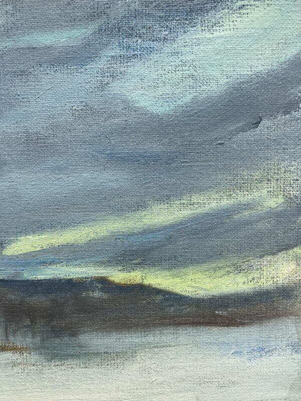 Scandinavian Winter Landscape, Vintage Oil Painting, Farmhouse Decor