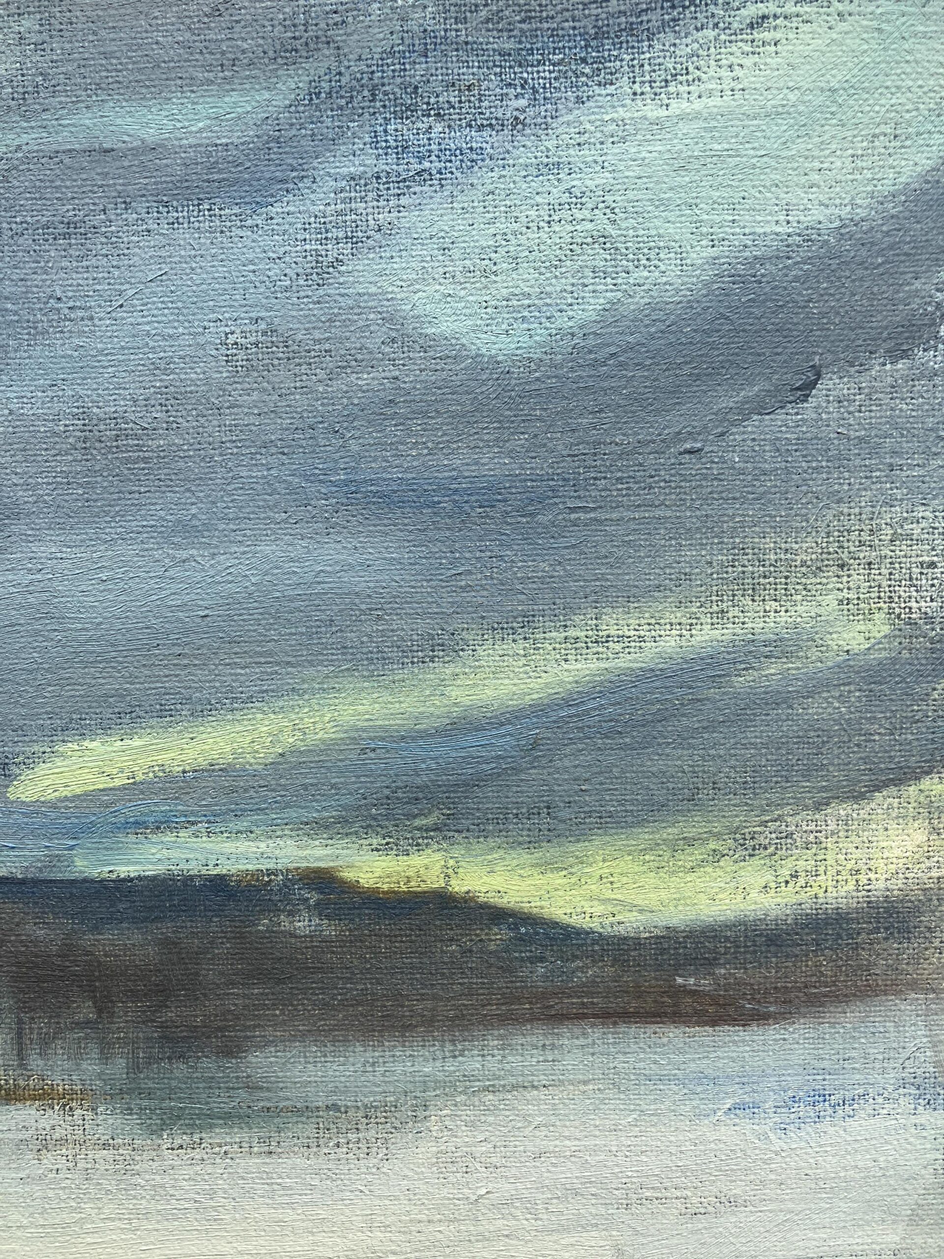 Scandinavian Winter Landscape, Vintage Oil Painting, Farmhouse Decor - Image 7