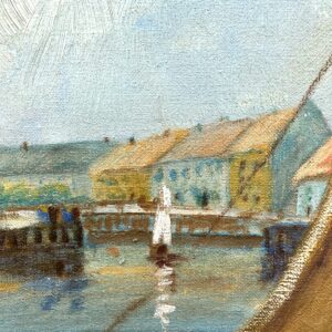 Harbor Painting, Danish Oil Painting, Coastal Decor - Image 6