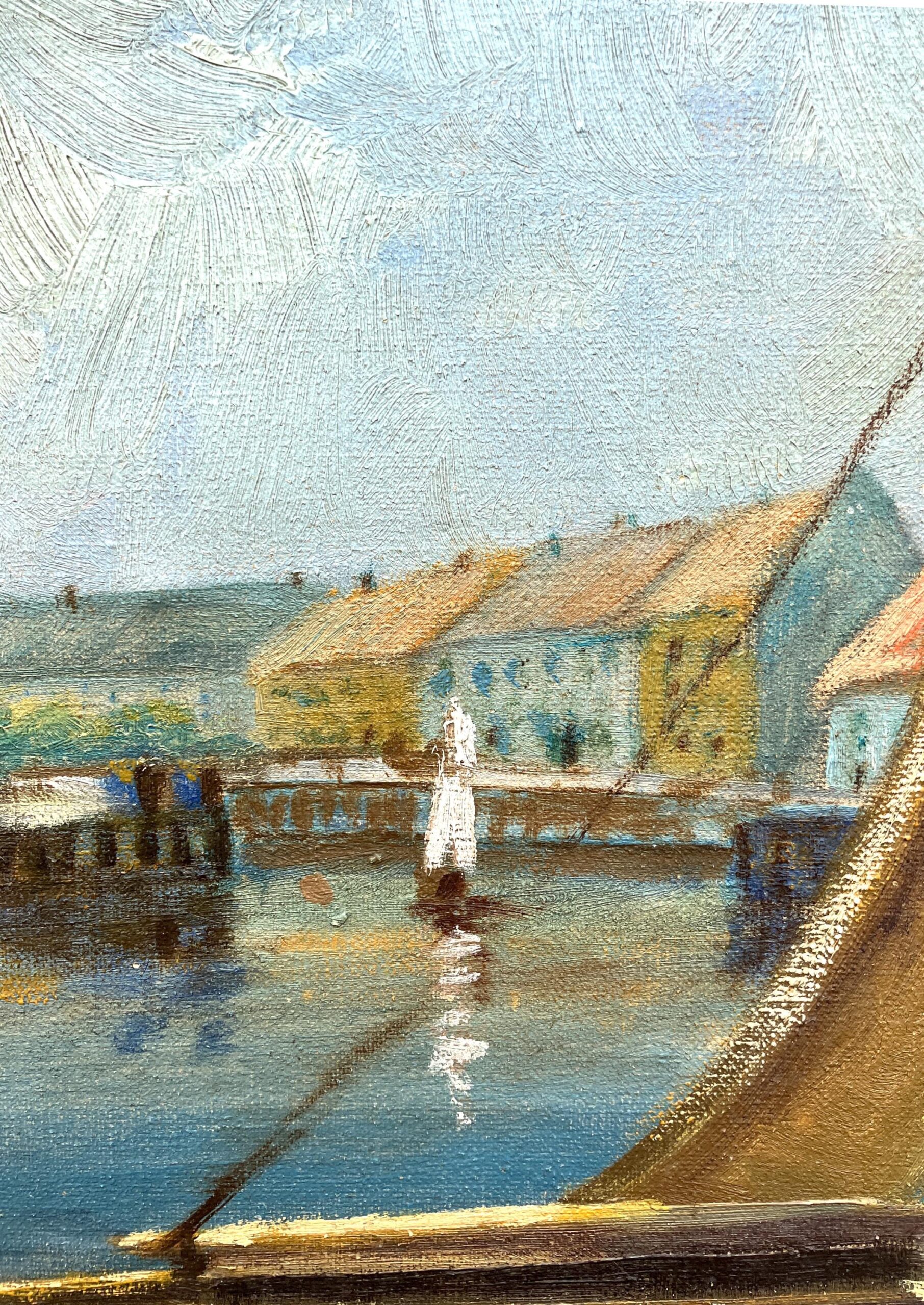 Harbor Painting, Danish Oil Painting, Coastal Decor - Image 6