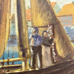 Harbor Painting, Danish Oil Painting, Coastal Decor - Image 7