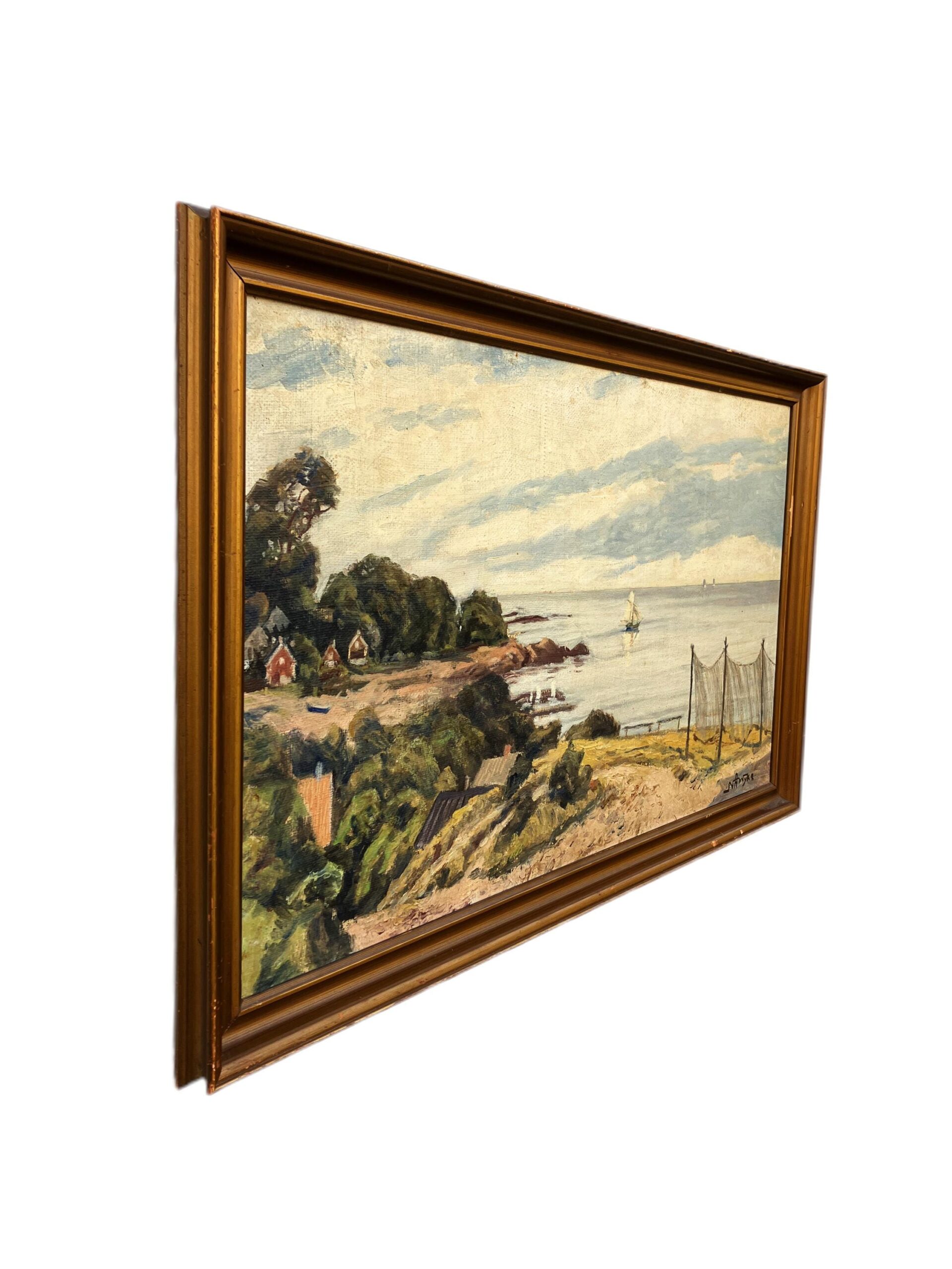 Seascape Painting, Kullen Sweden Oil Painting, Scandinavian Coastal Decor - Image 4