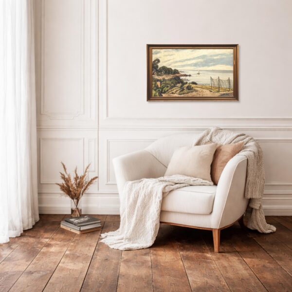 Seascape Painting, Kullen Sweden Oil Painting, Scandinavian Coastal Decor