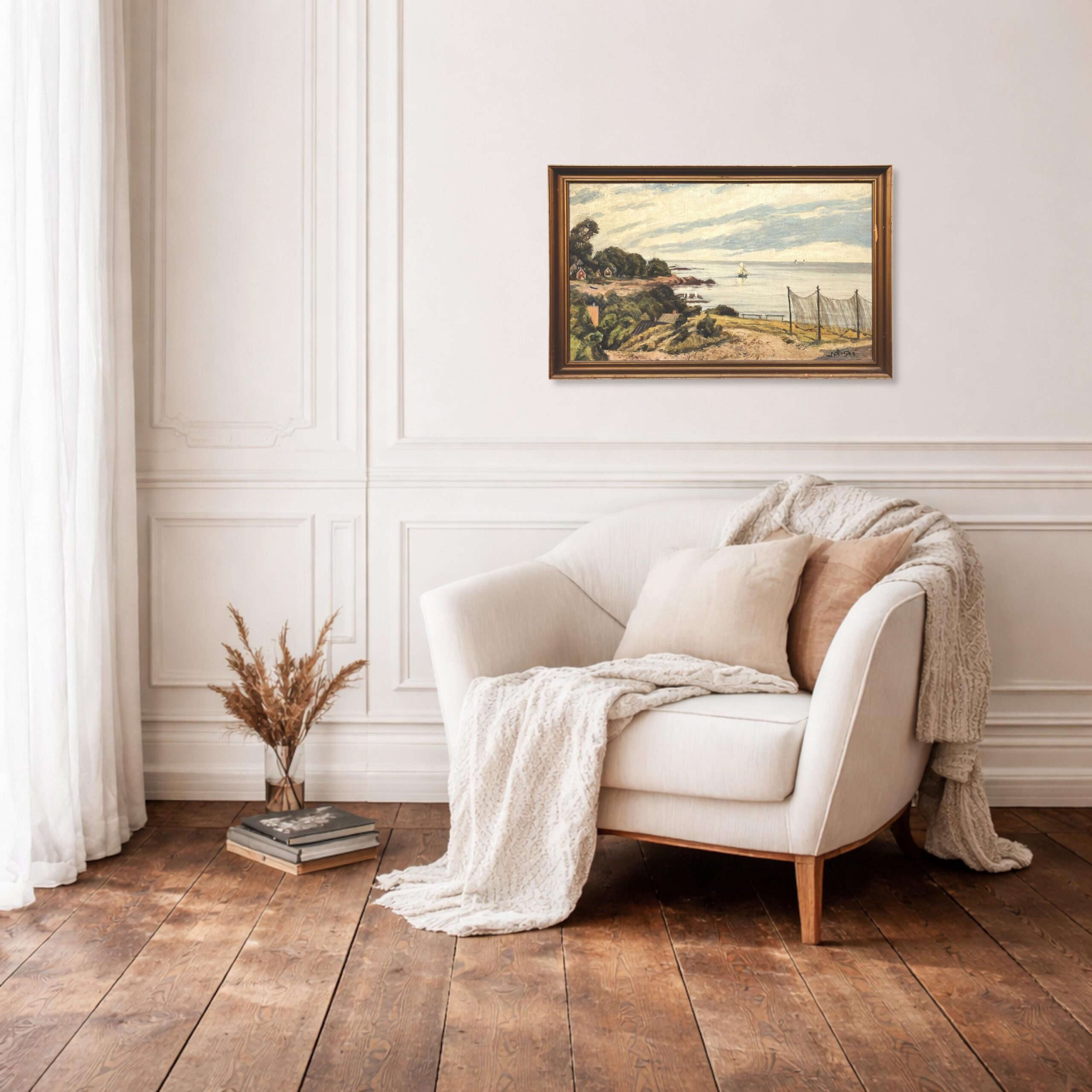 Seascape Painting, Kullen Sweden Oil Painting, Scandinavian Coastal Decor - Image 3