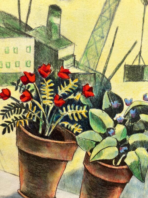 Figurative Scandinavian Interior Scene, Jussi Taipaleenmäki, Signed Limited Edition Lithograph