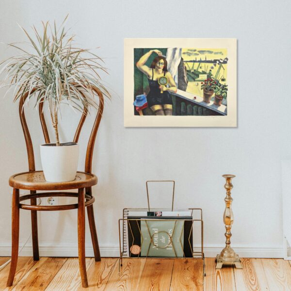 Figurative Scandinavian Interior Scene, Jussi Taipaleenmäki, Signed Limited Edition Lithograph
