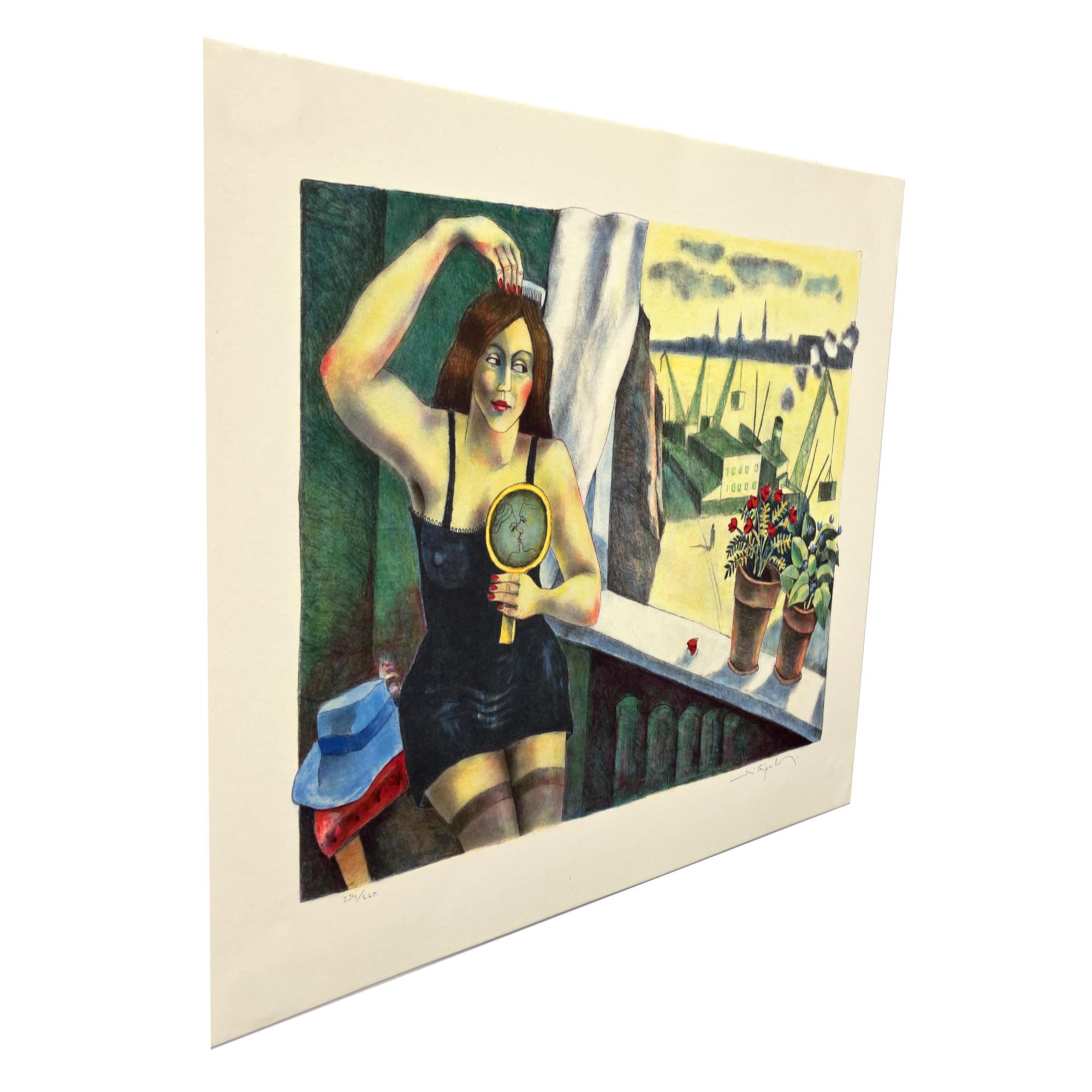 Figurative Scandinavian Interior Scene, Jussi Taipaleenmäki, Signed Limited Edition Lithograph - Image 4