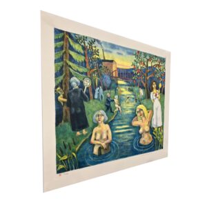 Large Figurative Bathing Scene, Jussi Taipaleenmäki, Signed Limited Edition Lithograph - Image 4