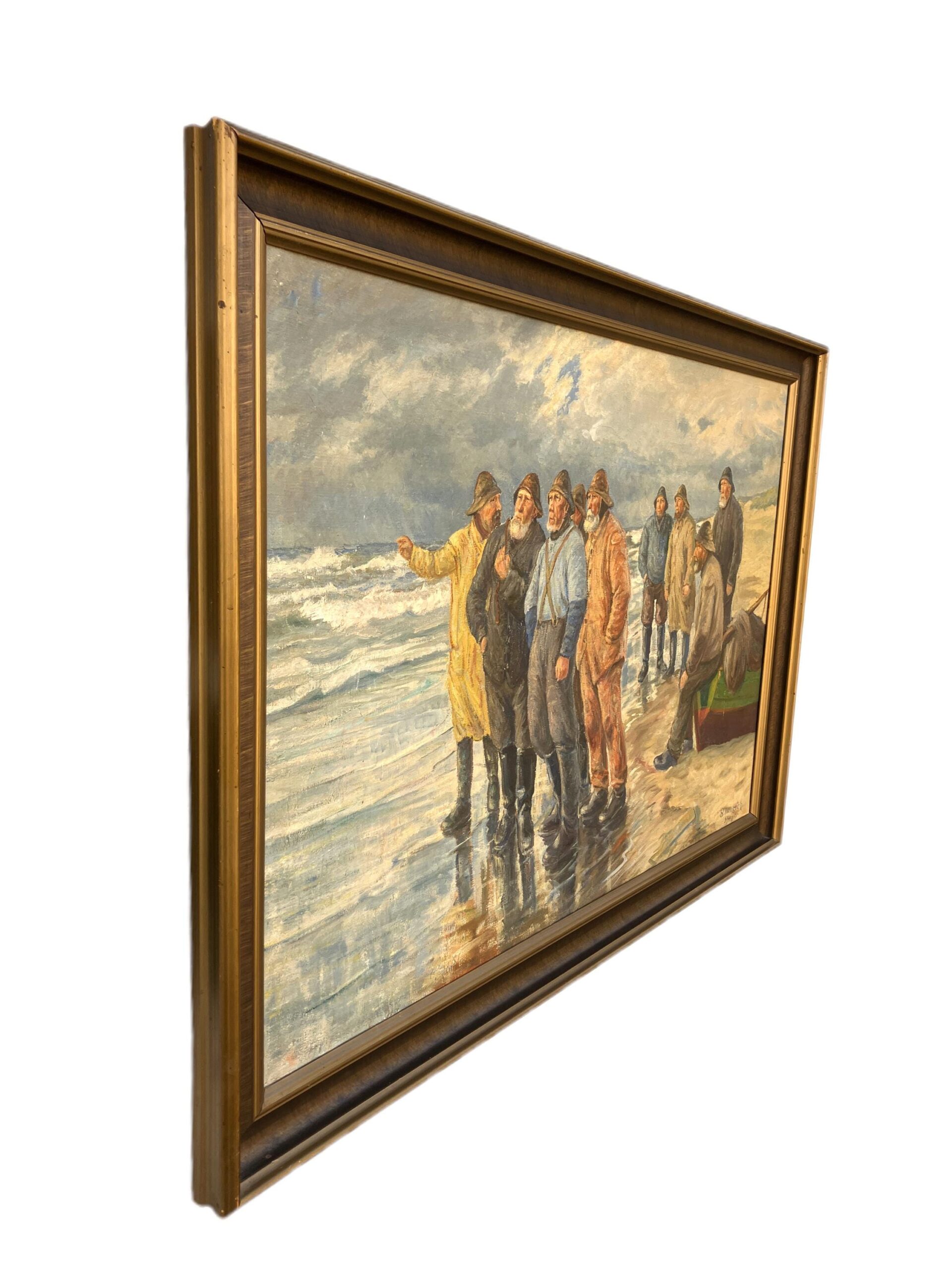 Fishermen Painting, Skagen Oil Painting, Danish Coastal Decor - Image 5