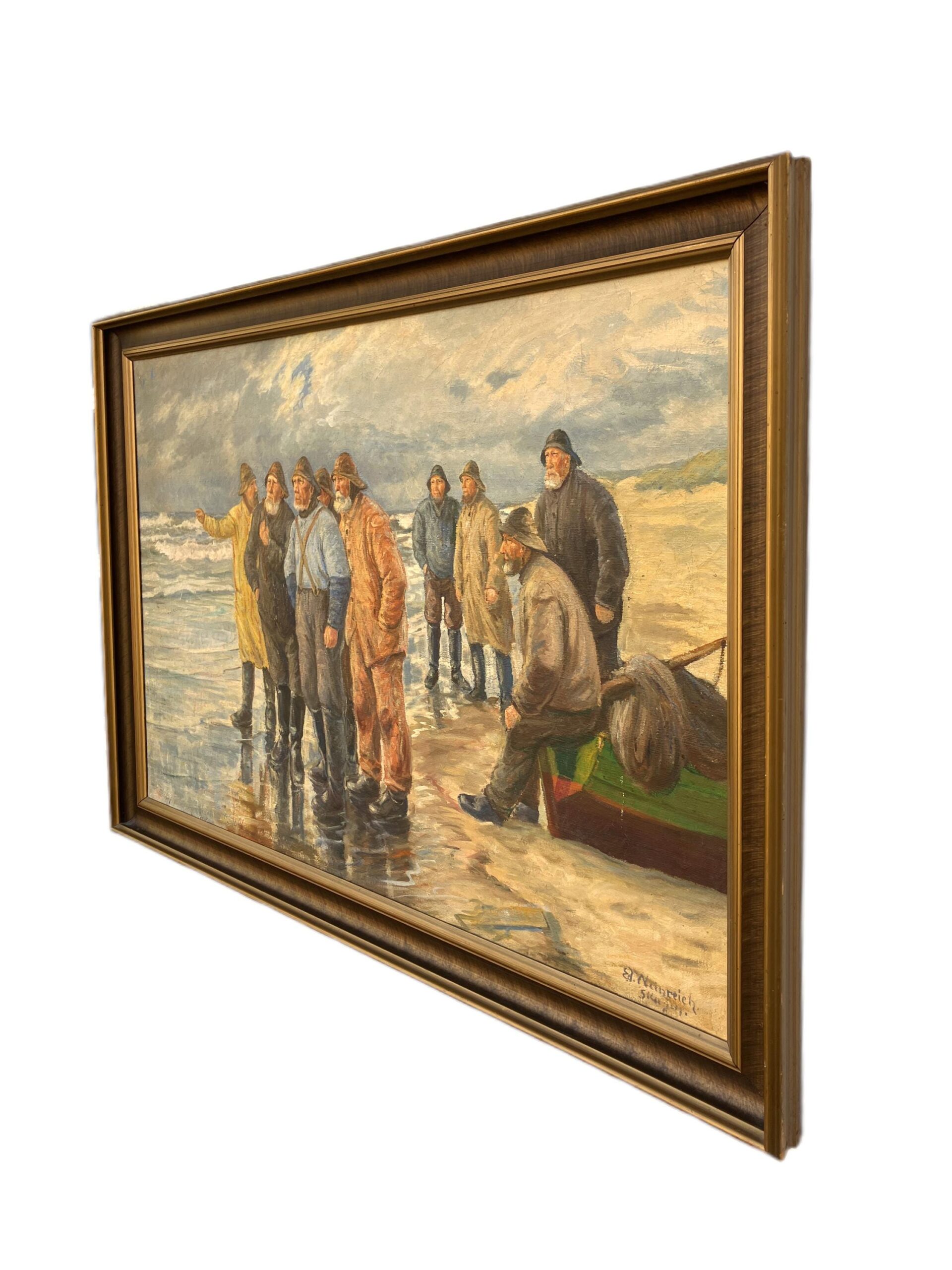 Fishermen Painting, Skagen Oil Painting, Danish Coastal Decor - Image 6