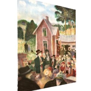 Large Flea Market Scene, Swedish art by Kjell Sundberg, Signed Lithograph Print - Image 5