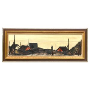 Vintage Expressionist Oil Painting: Danish Coastal Scene, Framed Fine Art