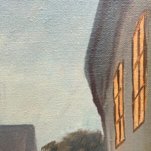 Original Danish Oil Painting, Street Scene at Dusk, Scandinavian Cityscape - Image 10