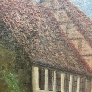Original Danish Oil Painting, Street Scene at Dusk, Scandinavian Cityscape - Image 9